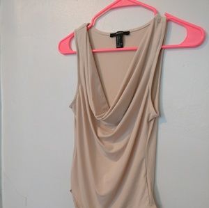 Forever 21 cowl neck bodysuit in blush